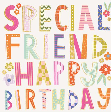 Birthday Card - Special Friend - Pattern And Colour, English Cards in ...