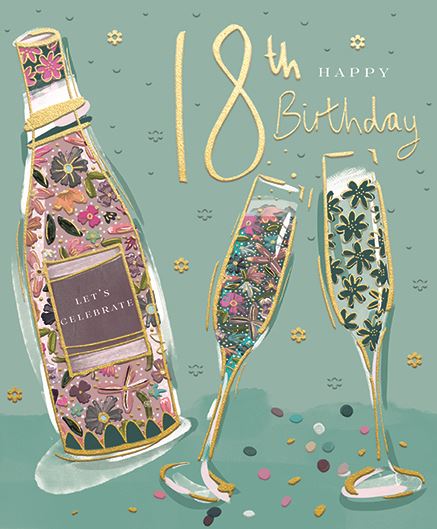 Age 18 - 18th Birthday - A Floral Celebration from Ling Design Ltd, English Cards in France