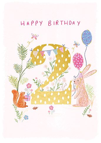 Age 2 - 2nd Birthday - Woodland Party from Ling Design, English Cards in France