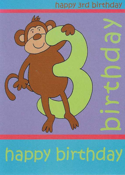 Age 3 - 3rd Birthday - Monkey