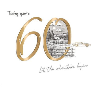 Age 60 - 60th Birthday - Let The Adventure Begin from Ling Design, English Cards in France