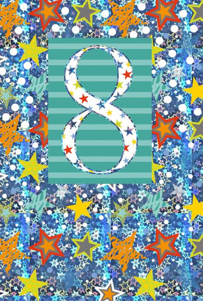 Age 8 - 8th Birthday - Bright Stars from Nigel Quiney Publications, English Cards in France