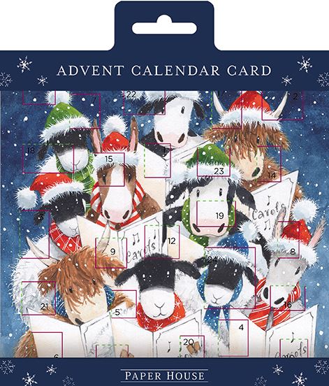 Christmas Advent Calendar Card - Festive Friends from The Great British Card Company, Advent Calendars in France, English Christmas Cards in France