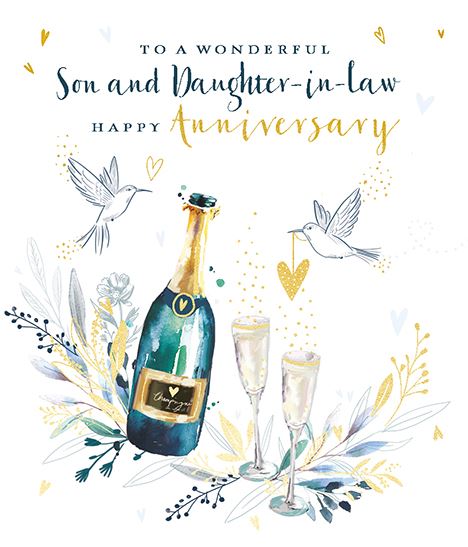 Anniversary Card - Son and Daughter-in-law Anniversary - Cheers To You