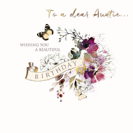 Auntie Birthday - Beautiful Birthday from The Great British Card Company, English Cards in France
