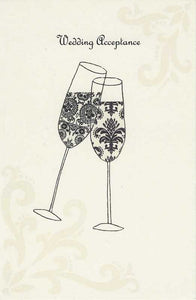 Wedding Acceptance Card - Champagne Flutes