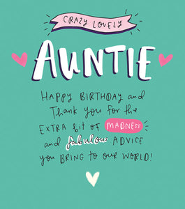 Auntie Birthday - Crazy Lovely from Pigment Productions, English Cards in France
