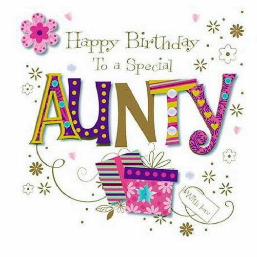 Aunty Birthday - Presents from Talking Pictures, English Cards in France
