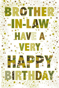 Brother-in-Law Birthday - Camouflaged Text from Nigel Quiney Publications, English Cards in France