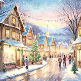 Charity Christmas Cards - 20 Bumper Box - Village from The Great British Card Company, Charity Christmas Cards in France, English Christmas Cards in France
