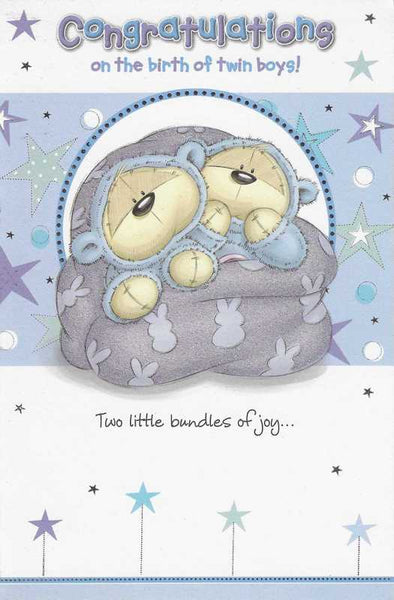 New Baby Twins Card - Twin Boys