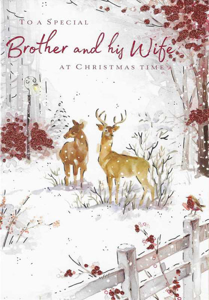 Christmas Card - Brother and Wife - Deer In The Forest