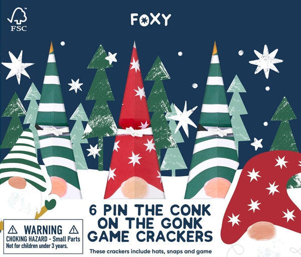 Christmas Crackers - Pin The Conk On The Gonk 8.5" Crackers  from Heart and Soul Studio Celebration Crackers, Christmas Crackers in France, Crackers de Noel, Petards de Noel en France, Diablotins en France