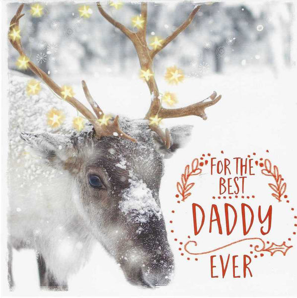 Christmas Card - Daddy - Sparkly Reindeer