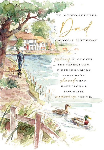 Dad Birthday - Stroll Along The River from Ling Design, English Cards in France