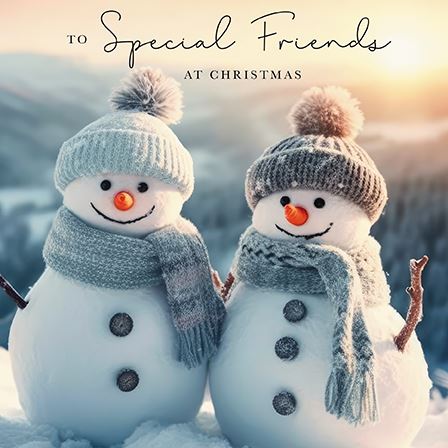 The Great British Card Company Christmas-Card-Special-Friends-Two-Snowmen-on-Snowy-Hill, English Christmas Cards in France