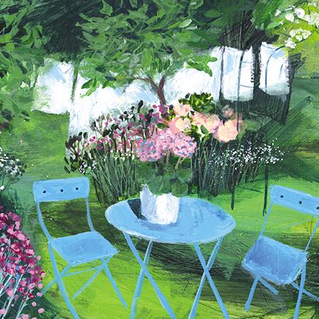Blank Card - Summer Garden Washing On The Line from the Great British Card Company, English Cards in France