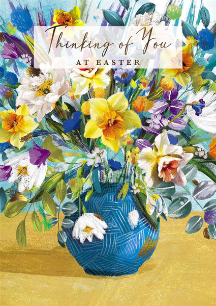 Easter Card - Thinking Of You - Bunch Of Spring Flowers from the Great British Card Company, English Cards in France