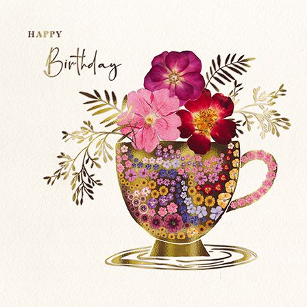 Birthday Card - Flower Mug from the Great British Card Company, English Cards in France