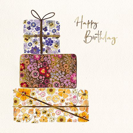 Birthday Card - Stack Of Floral Gifts from the Great British Card Company, English Cards in France