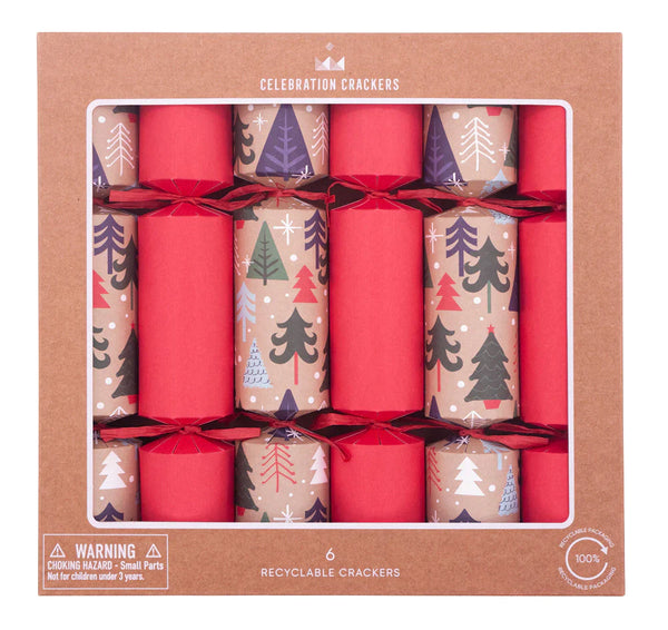 Christmas Crackers - 6 Kraft Christmas Foliage, Christmas Crackers in France