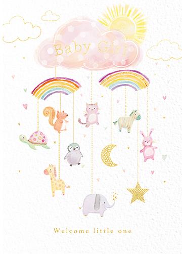 New Baby Girl Card - Baby Girl Mobile