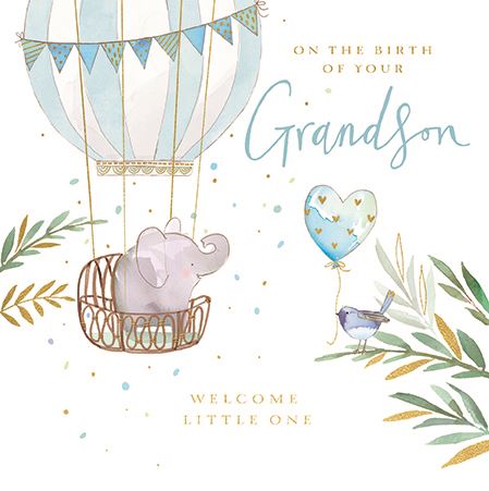 New Baby Grandson Card - Little Arrival from Ling Design Ltd, English Cards in France