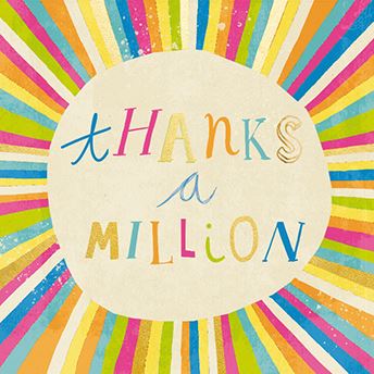 Ling Design Thank You Cards - Pack of 5 - Thanks A Million