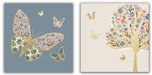 Blank Cards - Pack Of 8 - Floral Butterfly