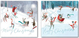 Cartes de Noël - 12 cartes de Noël de luxe - Père Noël et ses amis