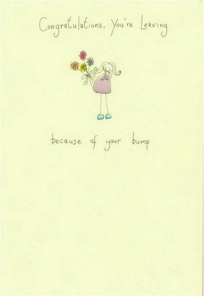 Leaving / Goodbye Card - Leaving To Have A Baby - Bump