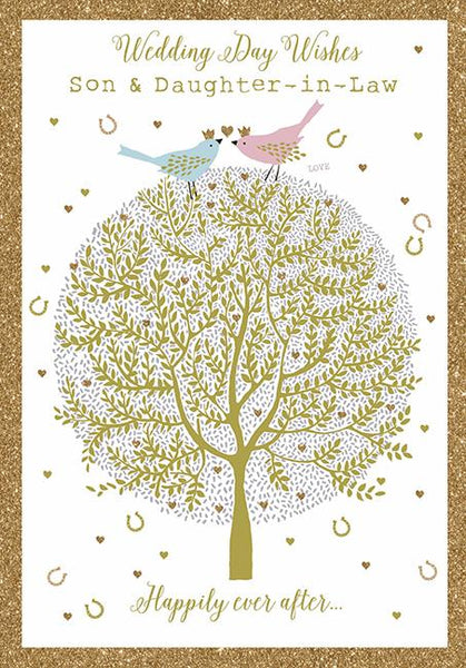 Wedding Card - Son and Daughter-in-Law - Anniversary Tree from Nigel Quiney Publications, English Cards in France, Son and Daughter-in-Law Wedding Cards in France