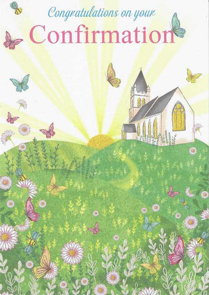 Confirmation Day Card - Spring Church from Nigel Quiney Publications, English Cards in France