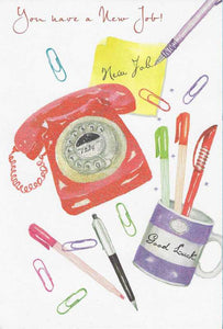 New Job Card - Desk Items from Nigel Quiney Publications, English Cards in France