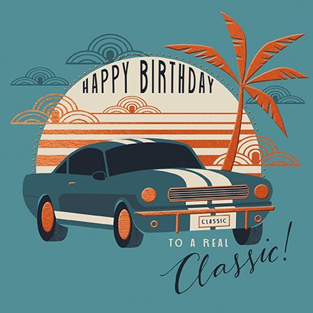 Birthday Card - Classic Car from Paper Rose, English cards in France