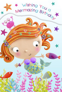 Children's Birthday Card - Mollie the Mermaid from Paper Rose, English cards in France