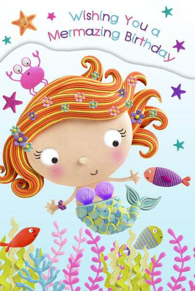 Children's Birthday Card - Mollie the Mermaid from Paper Rose, English cards in France