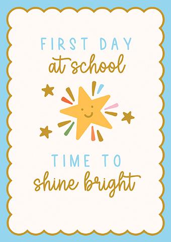 Good Luck Card - First Day Of School - Scallop from Paper Rose, English cards in France