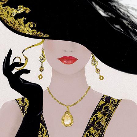 Blank Card - Velvet black lady from Paper Rose, English cards in France
