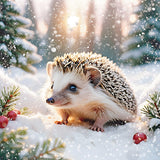 Christmas Cards - 16 Luxury Cards - Hedgehog And Red Squirrel Snow Scene