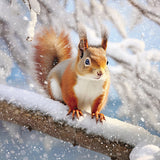 Christmas Cards - 16 Luxury Cards - Hedgehog And Red Squirrel Snow Scene