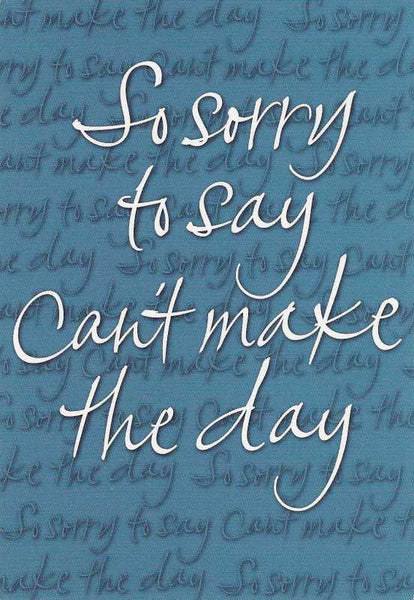 Wedding Regret Card - Regret Text