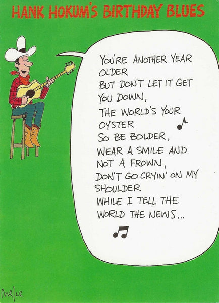 Humour Card - Hank Hokum's Birthday Blues