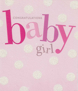 New Baby Girl Card - Big Text