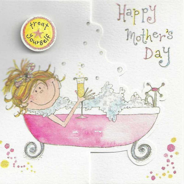 Mother's Day Card - Treat Yourself,  Mother's day cards in France, Cartes de voeux Fete des Meres, English cards in France