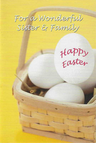Easter Card - Sister & Family, Easter Cards in France, Cartes de Paques en France, English Cards in France