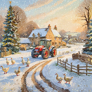 Cartes de Noël - 10 cartes - À la ferme / Oies du village