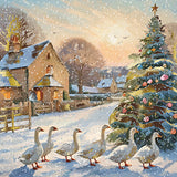 Cartes de Noël - 10 cartes - À la ferme / Oies du village