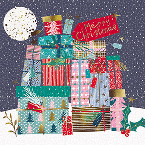 Tarjetas de Navidad - 10 Tarjetas - Pila de Regalos / Árbol de Navidad