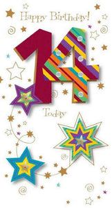 Age 14 - 14th Birthday - 14 Stars Garland